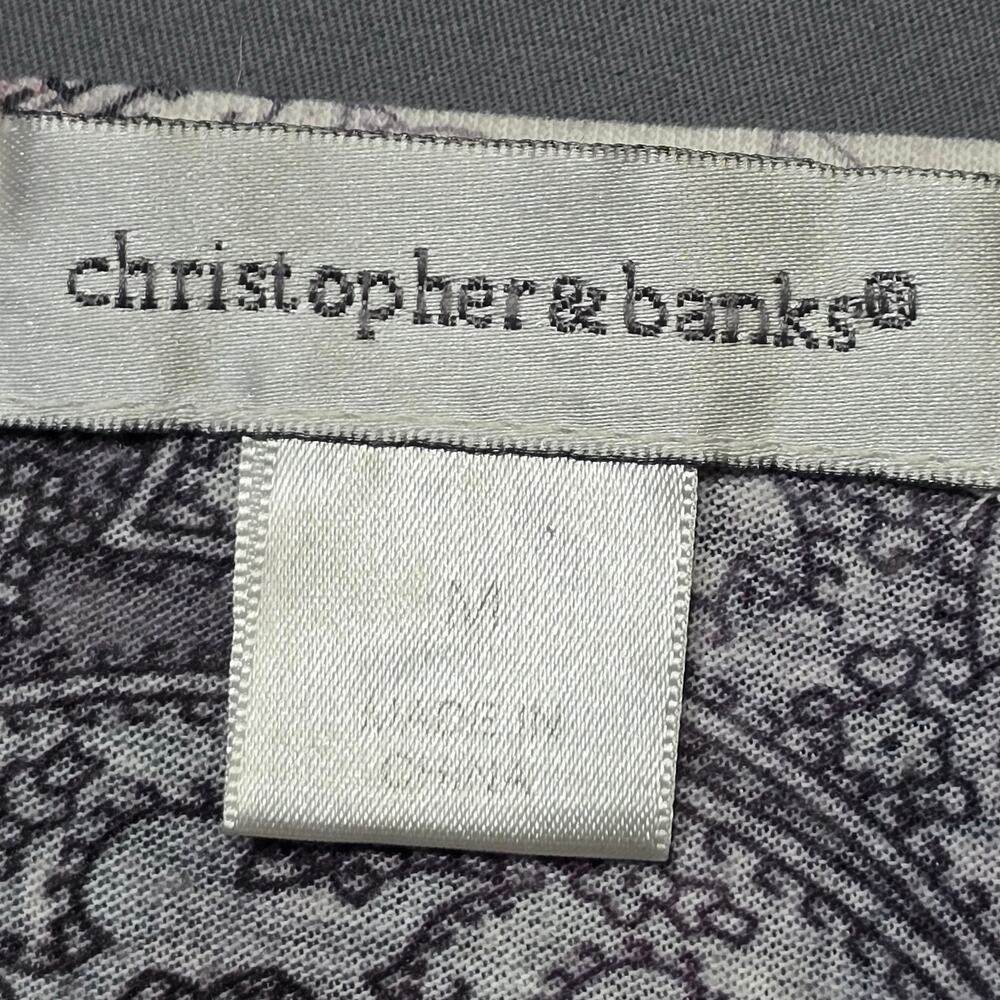 Christopher Banks Cream Tan Shirt Paisley Preppy Ruffle Cap Sleeve Women Size M - Picture 3 of 11